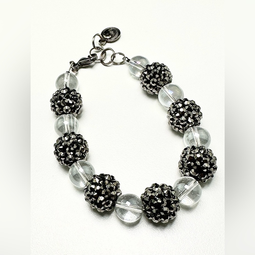 Disco ball silver bracelet